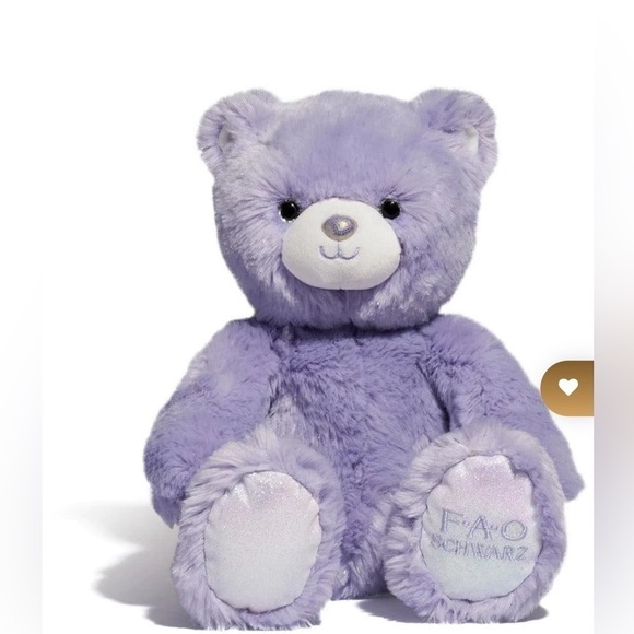 FAO Shwarz Sparklers Lavender Purple Teddy Bear Toy Gift New - Picture 1 of 12